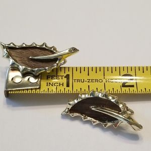 Vintage Sarah Cov Brown Leaf Earrings